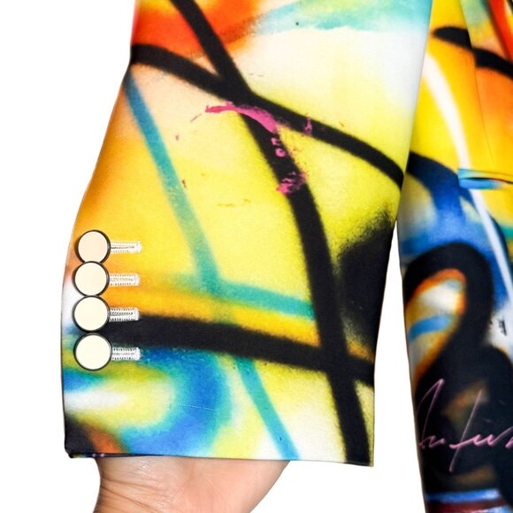 Off-White SS20 Runway Futura Tomboy Spray Oversized Blazer Jacket - Picture 5 of 13